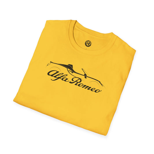 Alfa Romeo 4C Spider Silhouette T-Shirt - Unisex Softstyle by Gildan - 100% Cotton Comfort - Casual & Stylish - Perfect 4C Owners