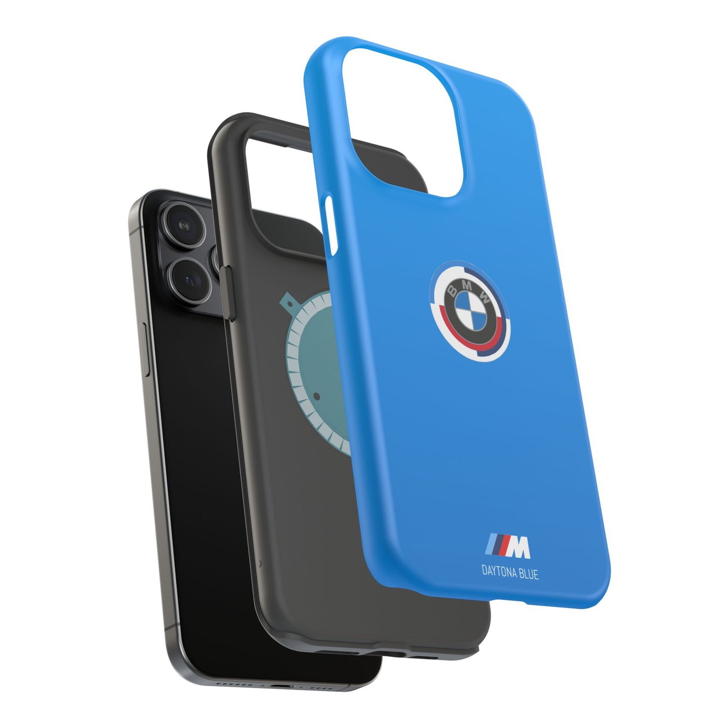 BMW G8X Daytona Blue iPhone MagSafe Tough Case - 50 Jahre Logo and M Piping