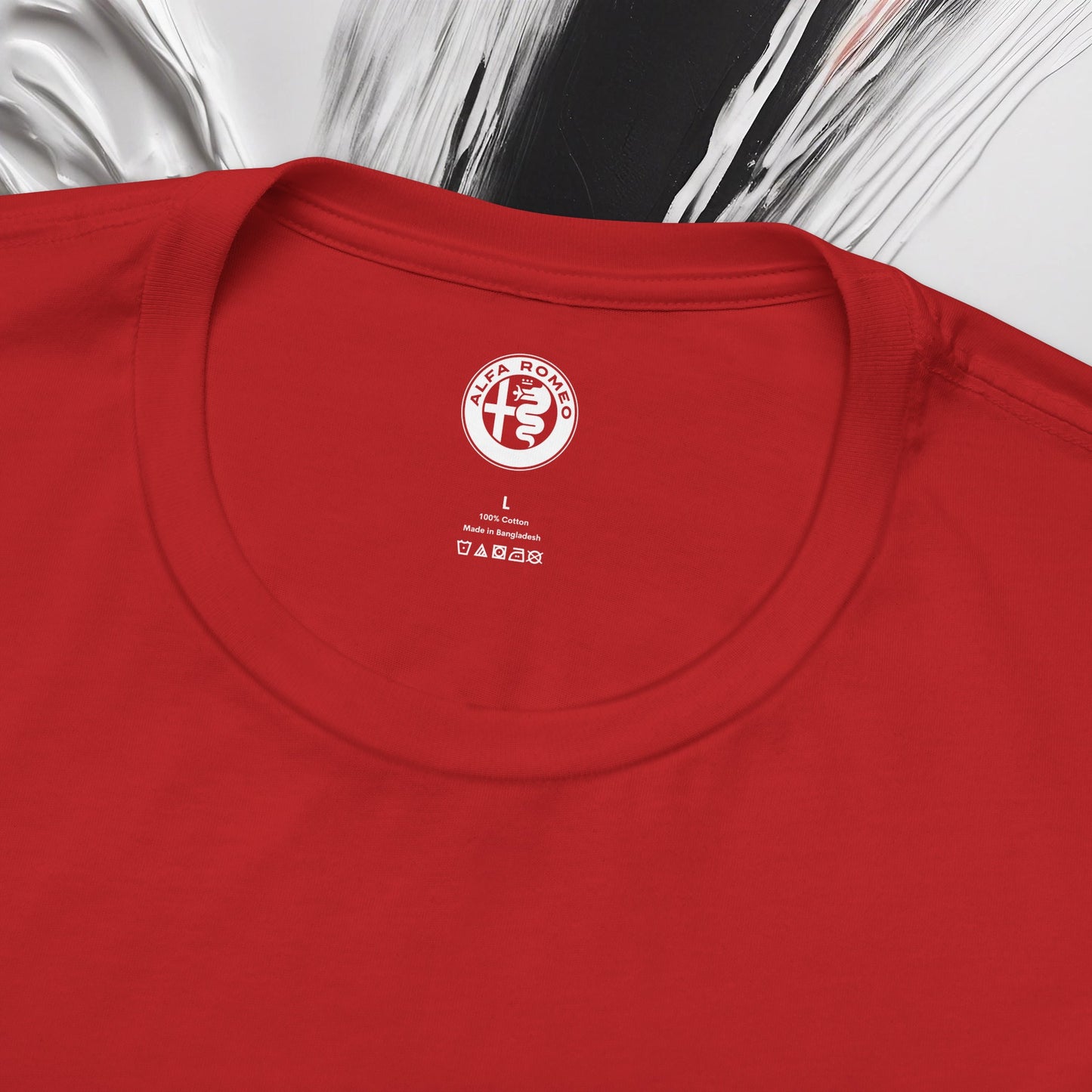 Alfa Romeo Bella+Canvas Kurzarm-T-Shirt – ethisches Unisex-Baumwoll-T-Shirt – hergestellt in den USA