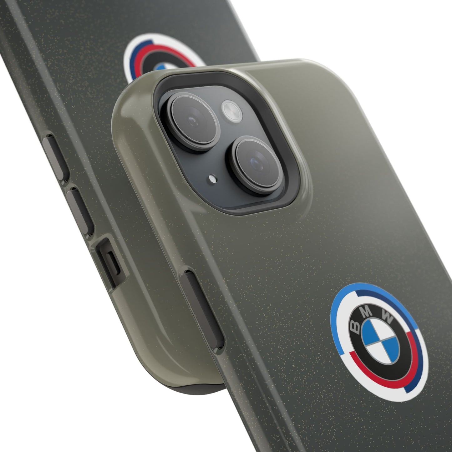 BMW G8X Dravit Grey With Gold Flecks iPhone MagSafe Tough Case - 50 Jahre Logo and M Piping