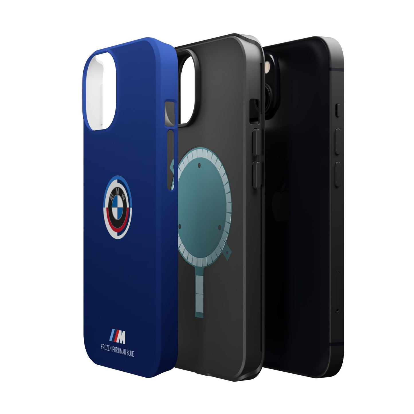 BMW G8X Frozen Portimao Blue iPhone MagSafe Tough Case - 50 Jahre Logo and M Piping