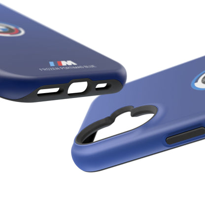 BMW G8X Frozen Portimao Blue iPhone MagSafe Tough Case - 50 Jahre Logo and M Piping