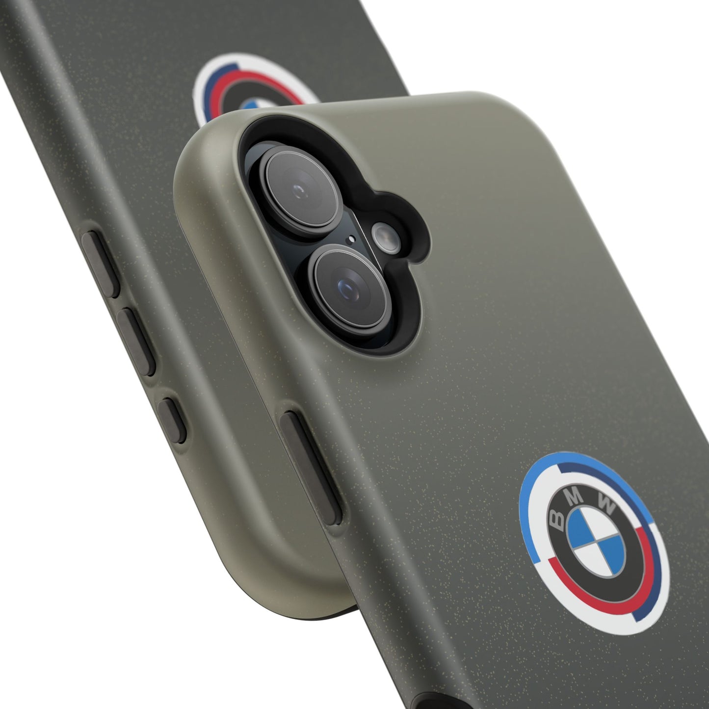 BMW G8X Dravit Grey With Gold Flecks iPhone MagSafe Tough Case - 50 Jahre Logo and M Piping