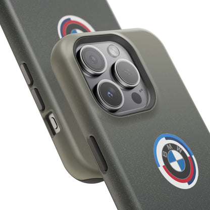 BMW G8X Dravit Grey With Gold Flecks iPhone MagSafe Tough Case - 50 Jahre Logo and M Piping