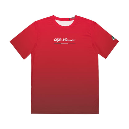 Alfa Romeo Performance Men's Tee - Rosso Competizione, Moisture-Wicking, Made in USA - Alfa Romeo Enthusiasts - Quadrifoglio Style - AI Print Spot