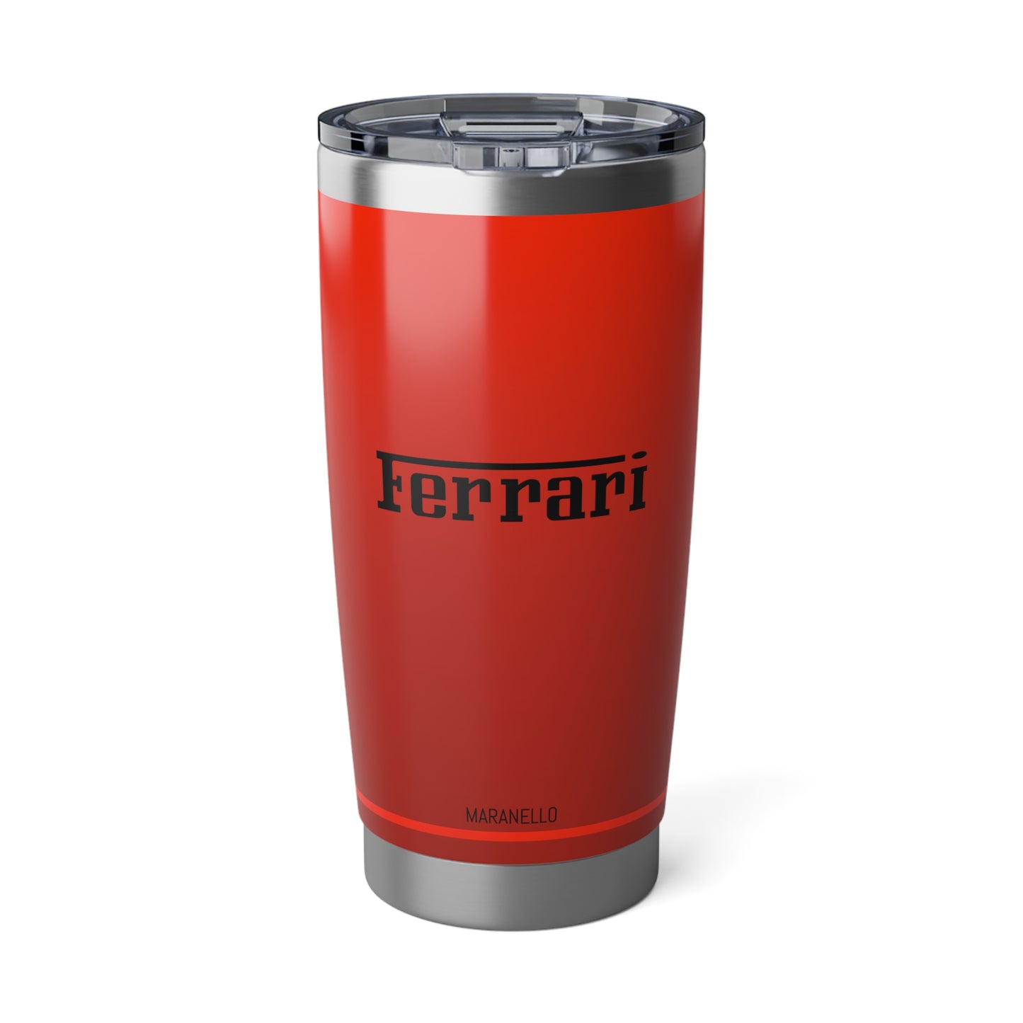 Ferrari Red 20oz Double Wall Insulated Stainless Steel Tumbler with Iconic Black Prancing Horse and Ferrari Script