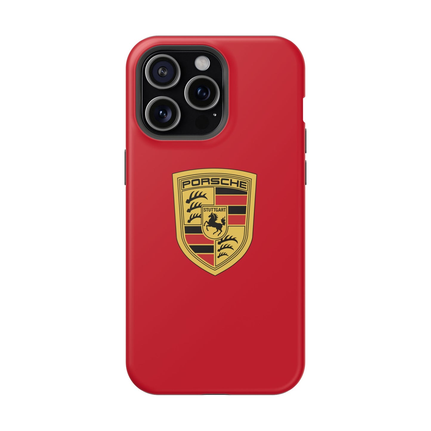 iPhone MagSafe Tough Case - Porsche Crest - Dark Red Gloss/Matte - iPhone 14-16 Pro Max