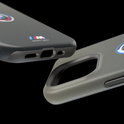 BMW G8X Dravit Grey With Gold Flecks iPhone MagSafe Tough Case - 50 Jahre Logo and M Piping