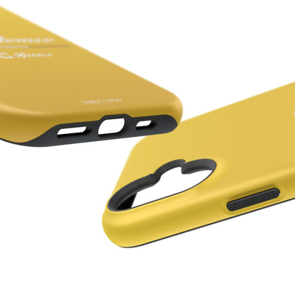 MagSafe® Dual Layer iPhone Case - Alfa Romeo 4C Spider Design in White on Giallo Prototipo