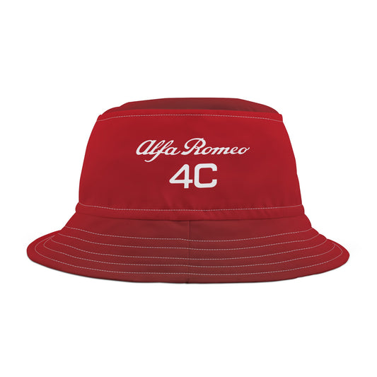 Alfa Romeo 4C Bucket Hat - Rosso Competizione Red, Made in USA