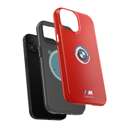 BMW G8X Toronto Red iPhone MagSafe Tough Case - 50 Jahre Logo and M Piping