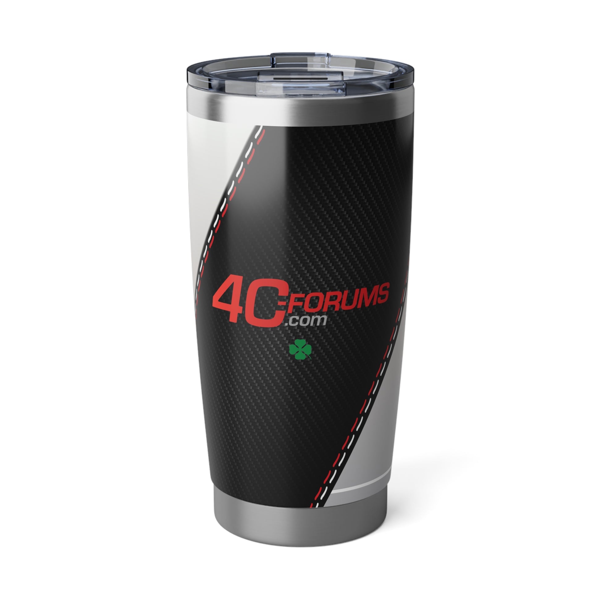 4C Forums Exclusive Vagabond 20oz Tumbler: Alfa Romeo Madreperla White, Alfa Rosso, Alfa Black + Carbon Fiber Finish - AI Print Spot