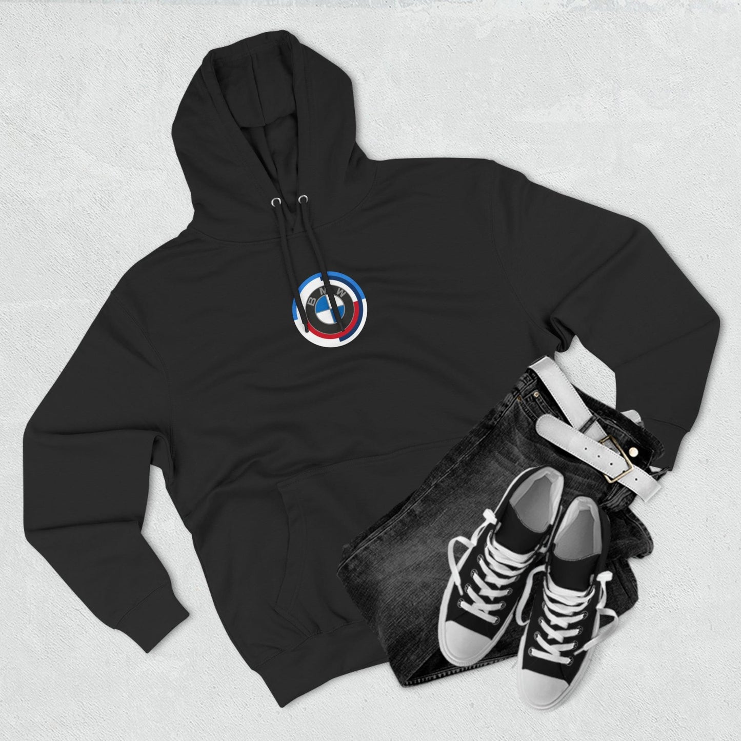 50 Jahre BMW M Series Hoodie - Half a Century of Excellence - Collector's Cozy Cotton-Poly Blend - Motorsport Fans - Limited Edition Comfort - AI Print Spot