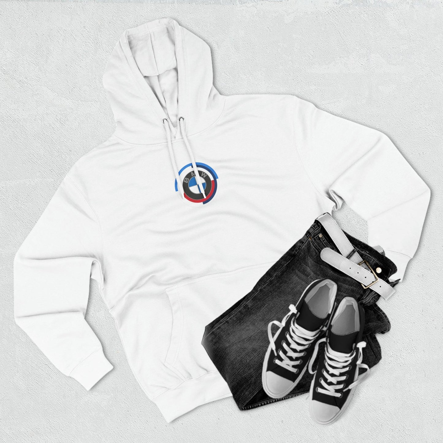 50 Jahre BMW M Series Hoodie - Half a Century of Excellence - Collector's Cozy Cotton-Poly Blend - Motorsport Fans - Limited Edition Comfort - AI Print Spot