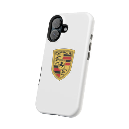 iPhone MagSafe Tough Case - Porsche Crest - White Gloss/Matte - iPhone 14-16 Pro Max