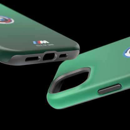 BMW G8X Isle of Man Green iPhone MagSafe Tough Case - 50 Jahre Logo and M Piping