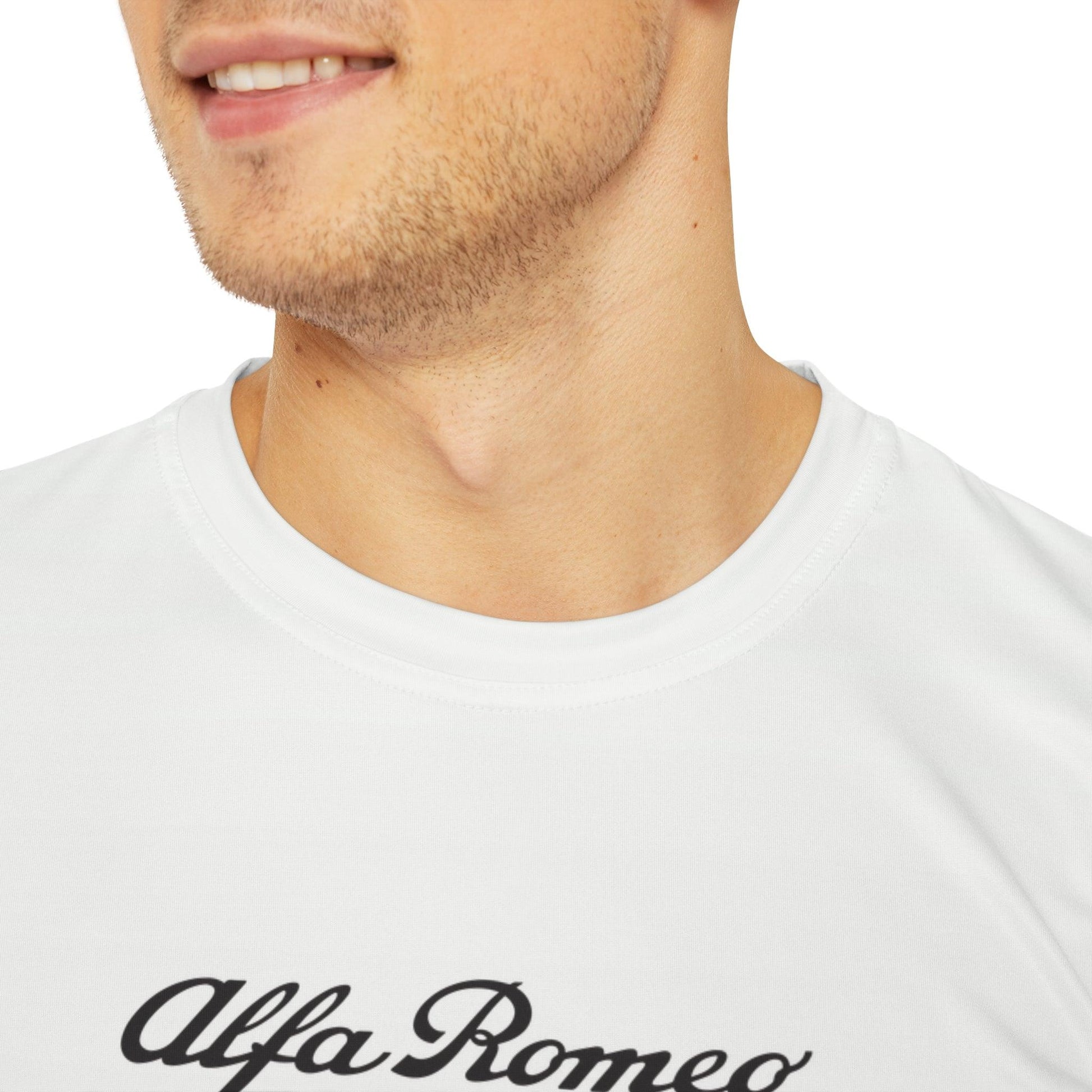 Alfa Romeo Trofeo White Men's Performance Tee - Moisture-Wicking Comfort, Made in USA - Quadrifoglio Style - AI Print Spot