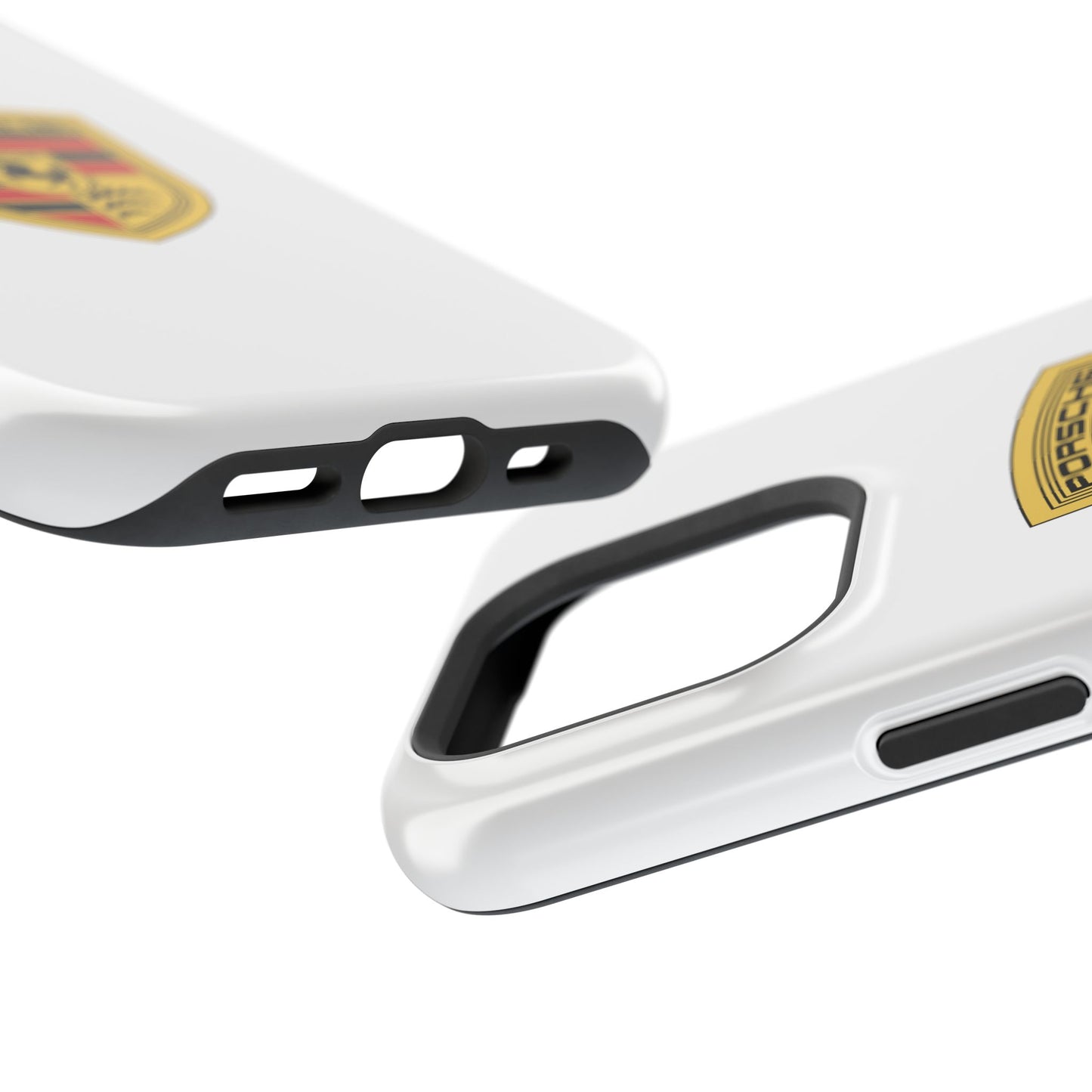 iPhone MagSafe Tough Case - Porsche Crest - White Gloss/Matte - iPhone 14-16 Pro Max