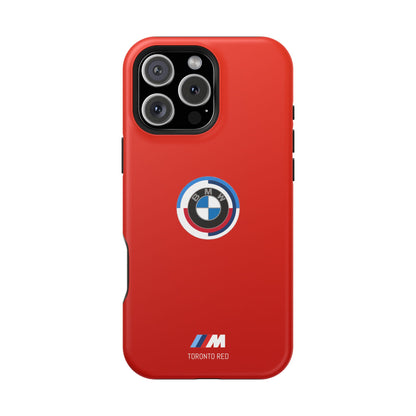 BMW G8X Toronto Red iPhone MagSafe Tough Case - 50 Jahre Logo and M Piping