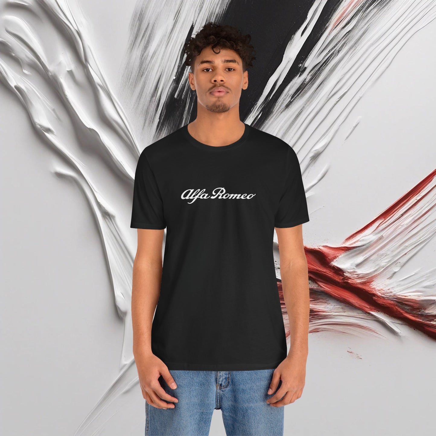 Alfa Romeo Bella+Canvas Kurzarm-T-Shirt – ethisches Unisex-Baumwoll-T-Shirt – hergestellt in den USA