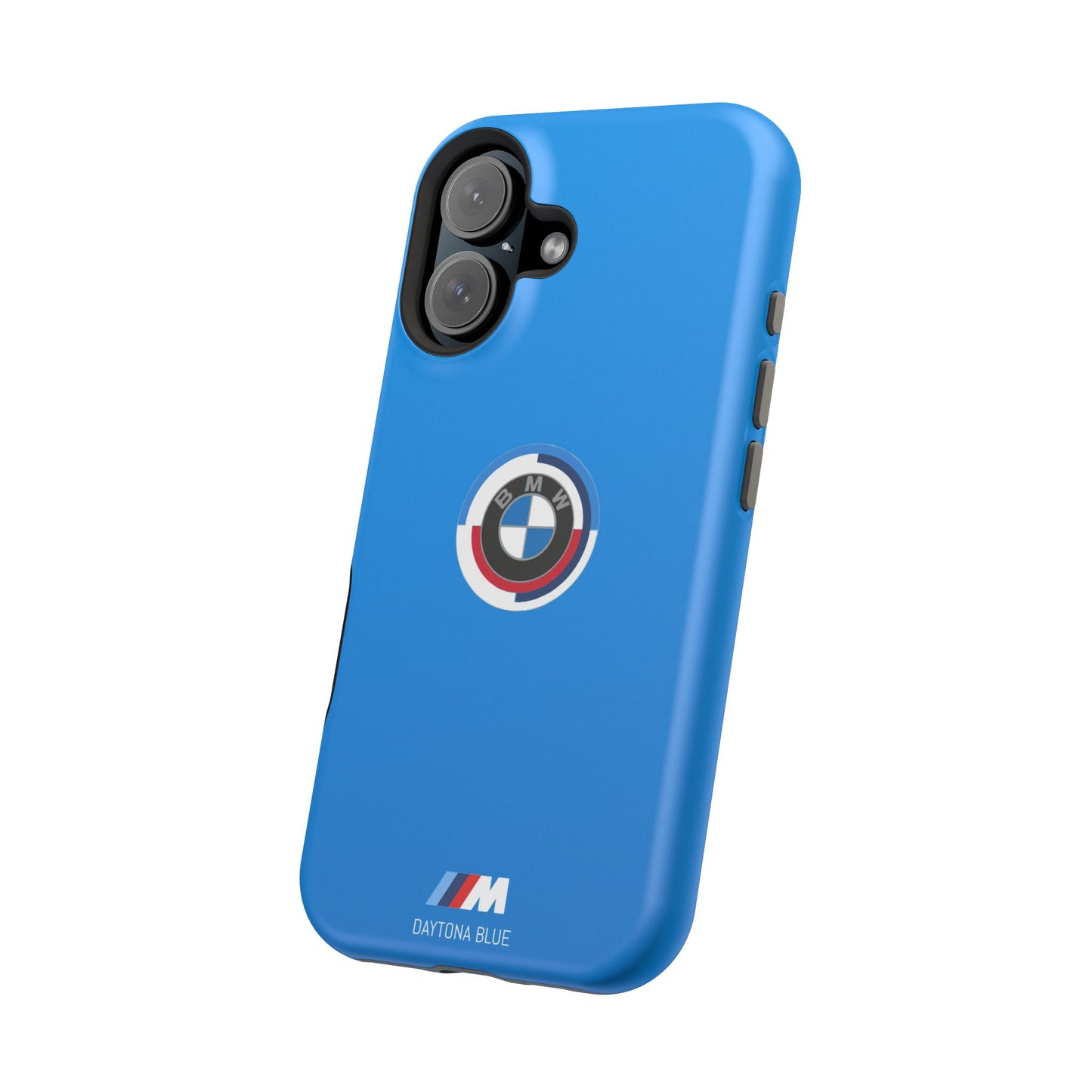 BMW G8X Daytona Blue iPhone MagSafe Tough Case - 50 Jahre Logo and M Piping