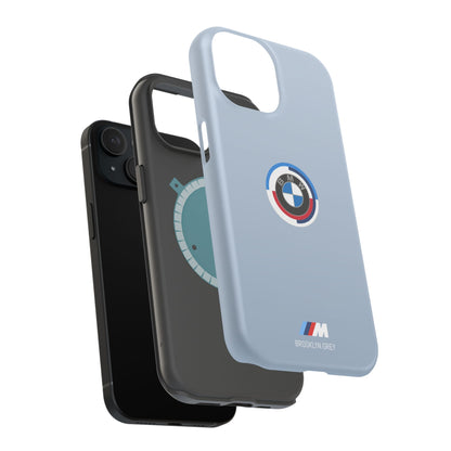 BMW G8X Brooklyn Grey iPhone MagSafe Tough Case - 50 Jahre Logo and M Piping