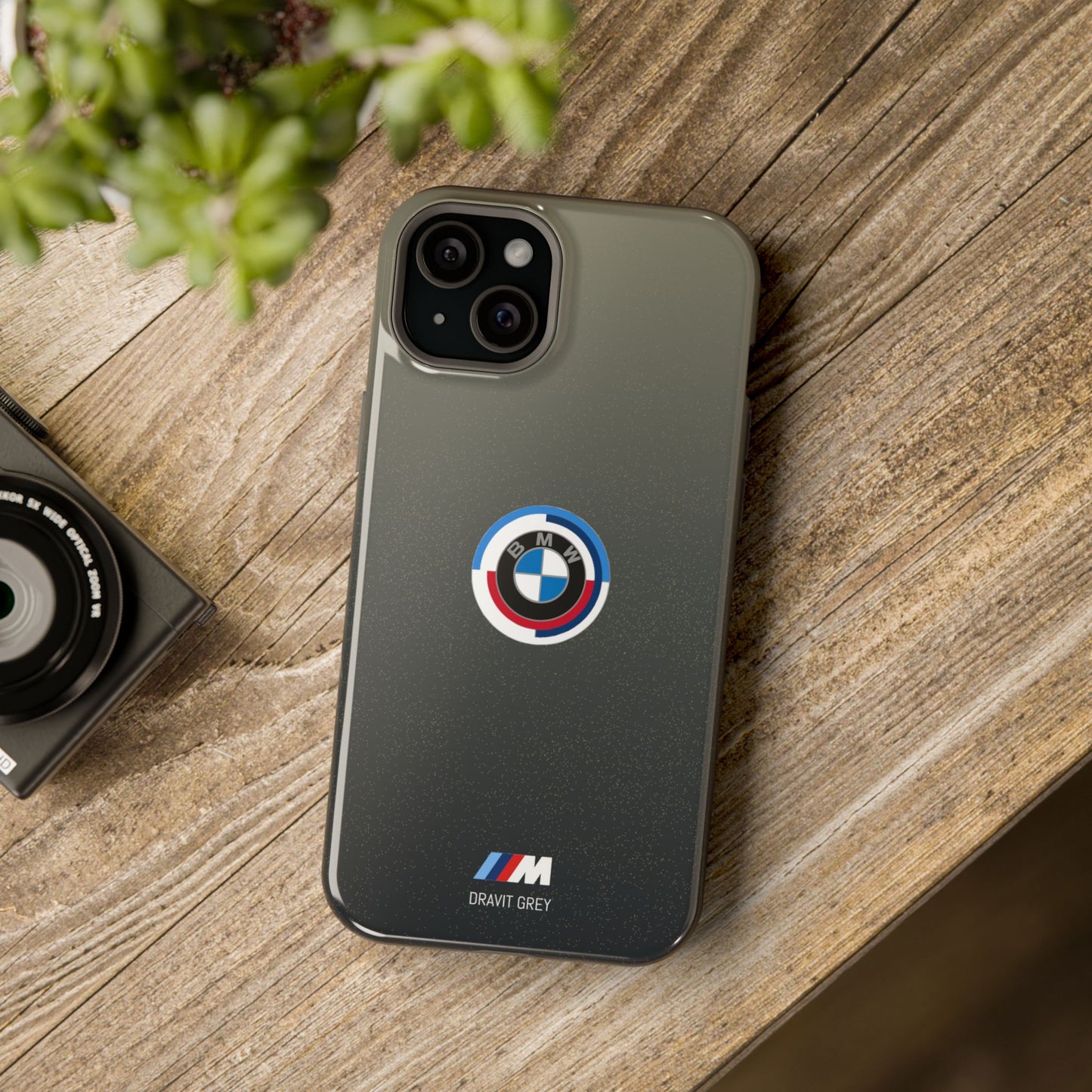 BMW G8X Dravit Grey With Gold Flecks iPhone MagSafe Tough Case - 50 Jahre Logo and M Piping