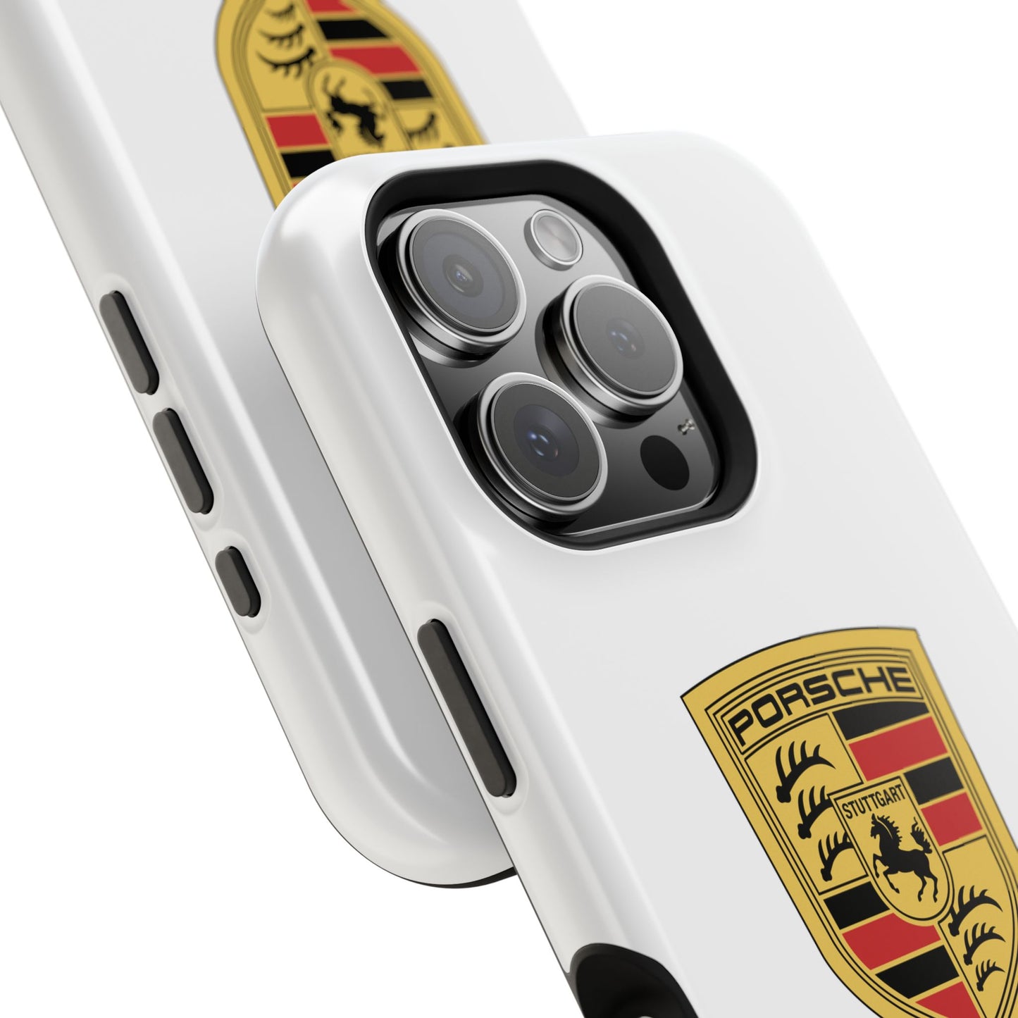 iPhone MagSafe Tough Case - Porsche Crest - White Gloss/Matte - iPhone 14-16 Pro Max