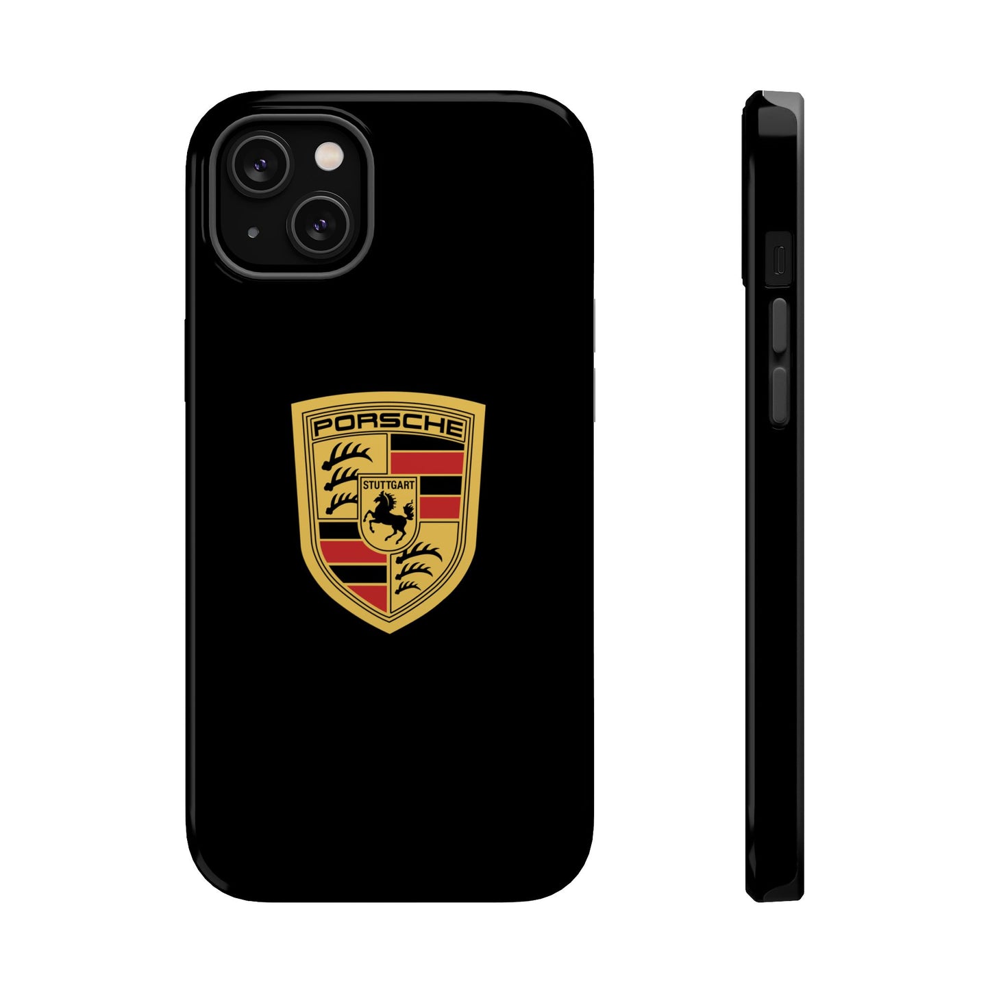 Porsche Crest iPhone MagSafe Elegance Case - iPhone 13 through 16 Pro Max - Black Gloss or Matte