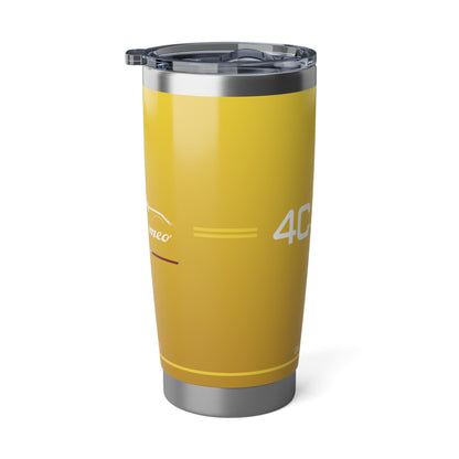 Alfa Romeo 4C Spider Tumbler - 20oz Insulated Travel Mug, Giallo Prototipo - Ideal for Racing Enthusiasts