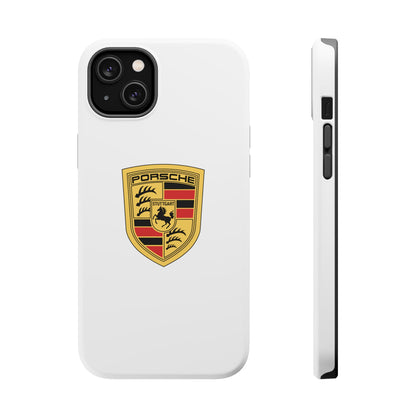 iPhone MagSafe Tough Case - Porsche Crest - White Gloss/Matte - iPhone 14-16 Pro Max