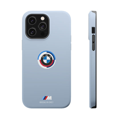 BMW G8X Brooklyn Grey iPhone MagSafe Tough Case - 50 Jahre Logo and M Piping