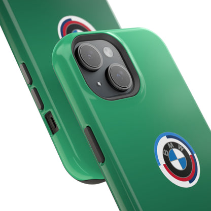 BMW G8X Isle of Man Green iPhone MagSafe Tough Case - 50 Jahre Logo and M Piping