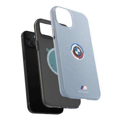 BMW G8X Brooklyn Grey iPhone MagSafe Tough Case - 50 Jahre Logo and M Piping