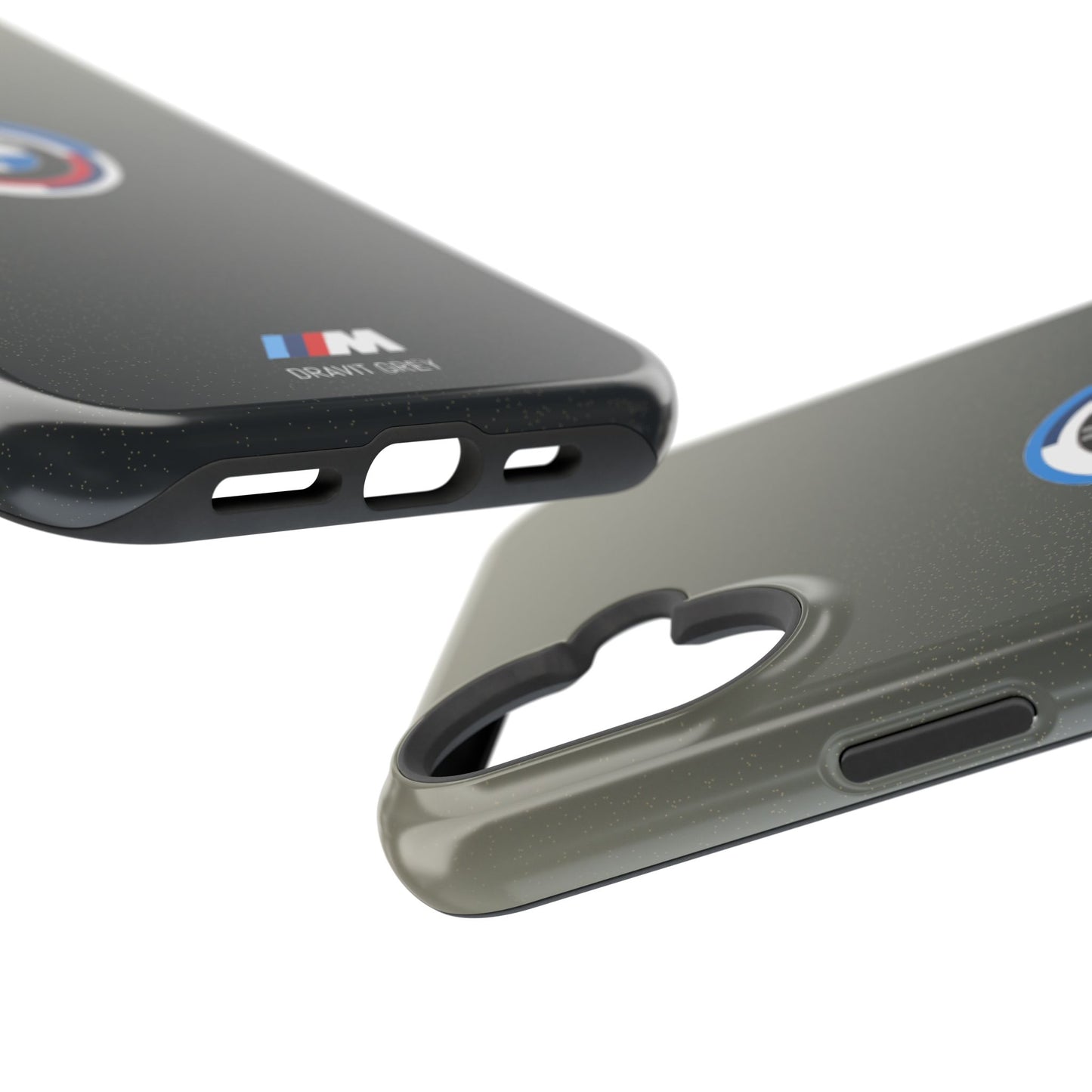 BMW G8X Dravit Grey With Gold Flecks iPhone MagSafe Tough Case - 50 Jahre Logo and M Piping