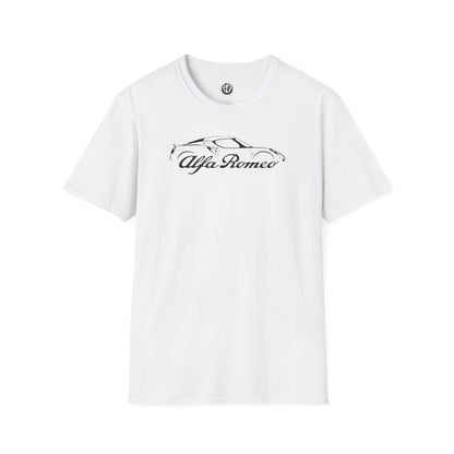 Alfa Romeo 4C Silhouette T-Shirt - Unisex Softstyle by Gildan - 100% Cotton Comfort - Casual & Stylish - Perfect for 4C Owners