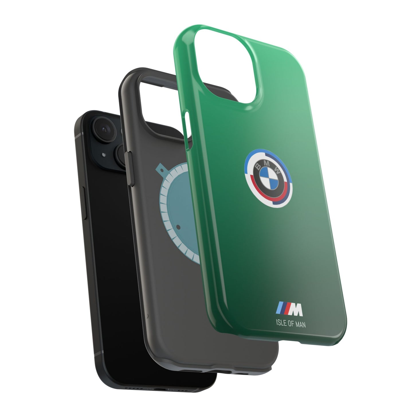 BMW G8X Isle of Man Green iPhone MagSafe Tough Case - 50 Jahre Logo and M Piping