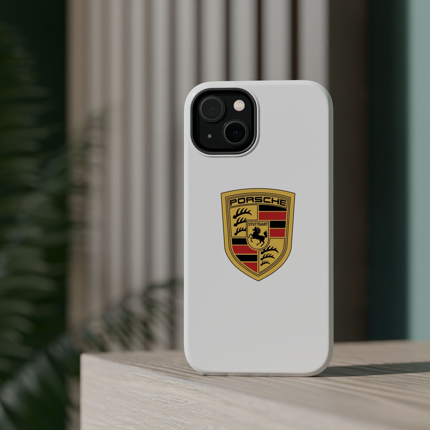 iPhone MagSafe Tough Case - Porsche Crest - White Gloss/Matte - iPhone 14-16 Pro Max