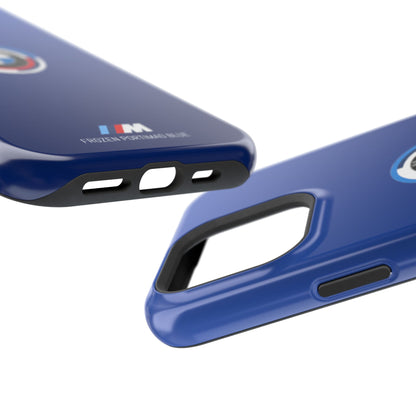 BMW G8X Frozen Portimao Blue iPhone MagSafe Tough Case - 50 Jahre Logo and M Piping