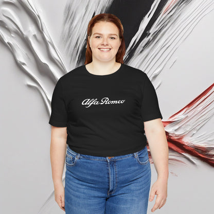 Alfa Romeo Bella+Canvas Kurzarm-T-Shirt – ethisches Unisex-Baumwoll-T-Shirt – hergestellt in den USA