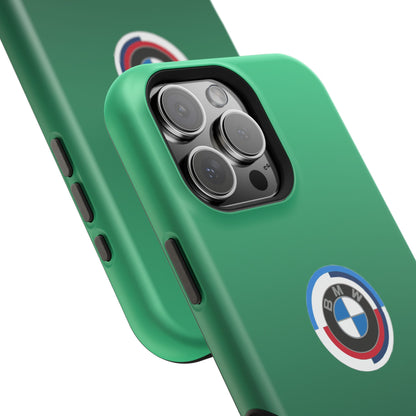 BMW G8X Isle of Man Green iPhone MagSafe Tough Case - 50 Jahre Logo and M Piping