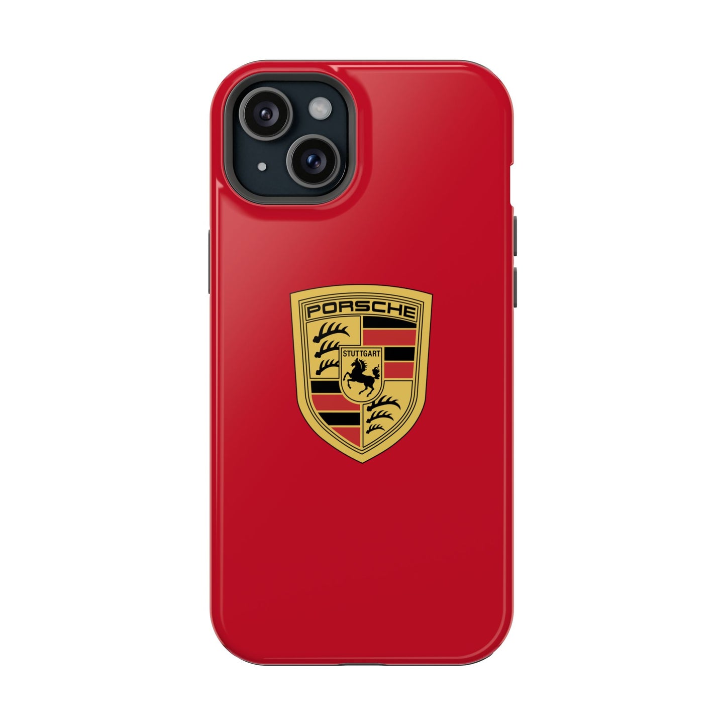 iPhone MagSafe Tough Case - Porsche Crest - Dark Red Gloss/Matte - iPhone 14-16 Pro Max