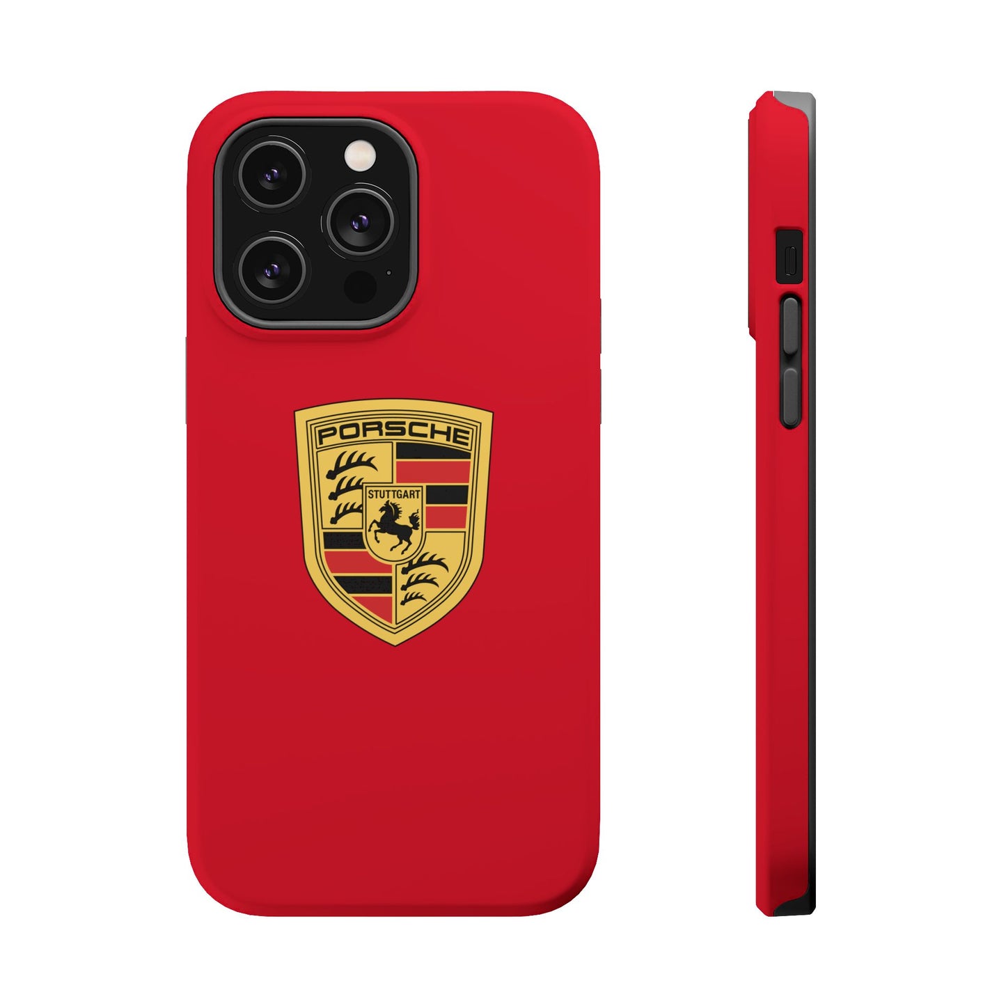 iPhone MagSafe Tough Case - Porsche Crest - Dark Red Gloss/Matte - iPhone 14-16 Pro Max