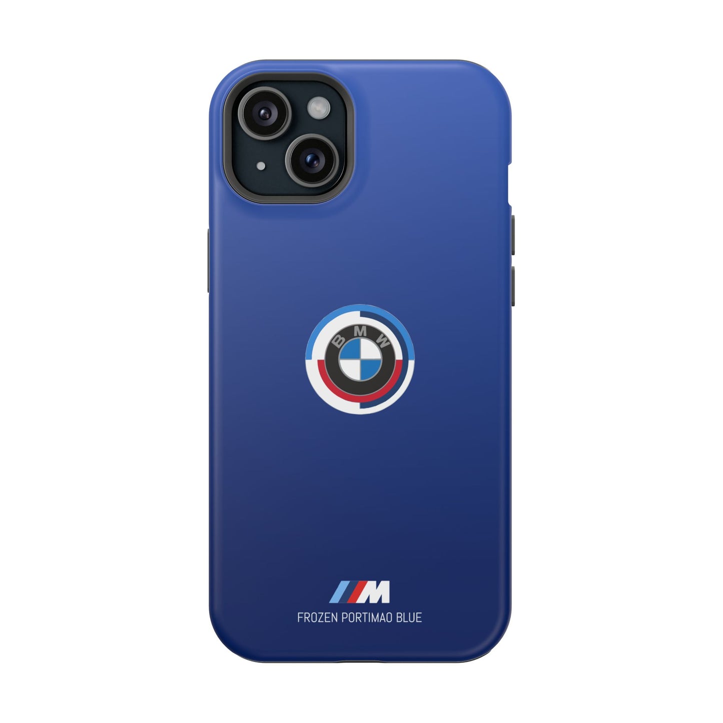 BMW G8X Frozen Portimao Blue iPhone MagSafe Tough Case - 50 Jahre Logo and M Piping