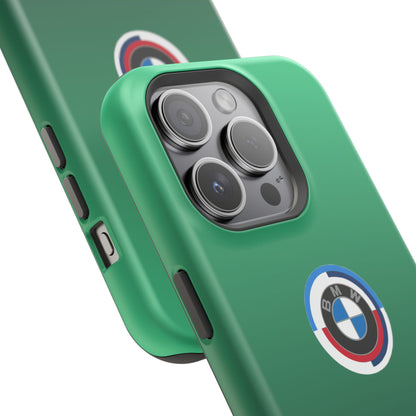 BMW G8X Isle of Man Green iPhone MagSafe Tough Case - 50 Jahre Logo and M Piping