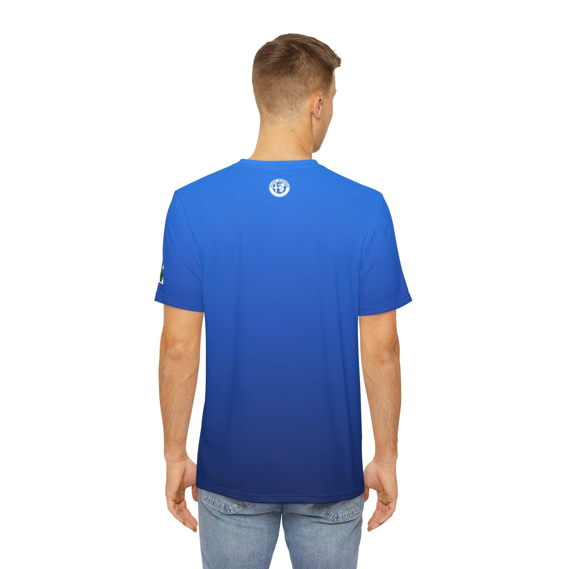 Alfa Romeo Men's Performance Tee - Misano Blue, Moisture-Wicking Fabric, Made in USA - Quadrifoglio Style - AI Print Spot