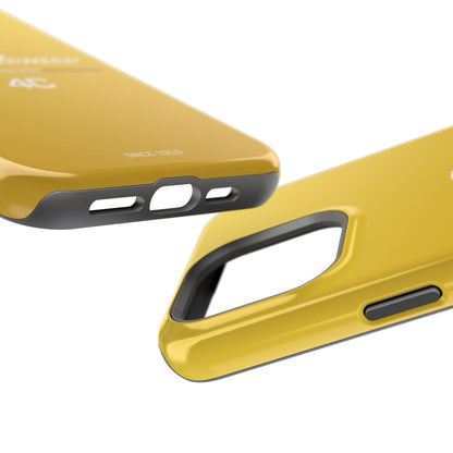 MagSafe® Dual Layer iPhone Case - Alfa Romeo 4C Design in White on Giallo Prototipo