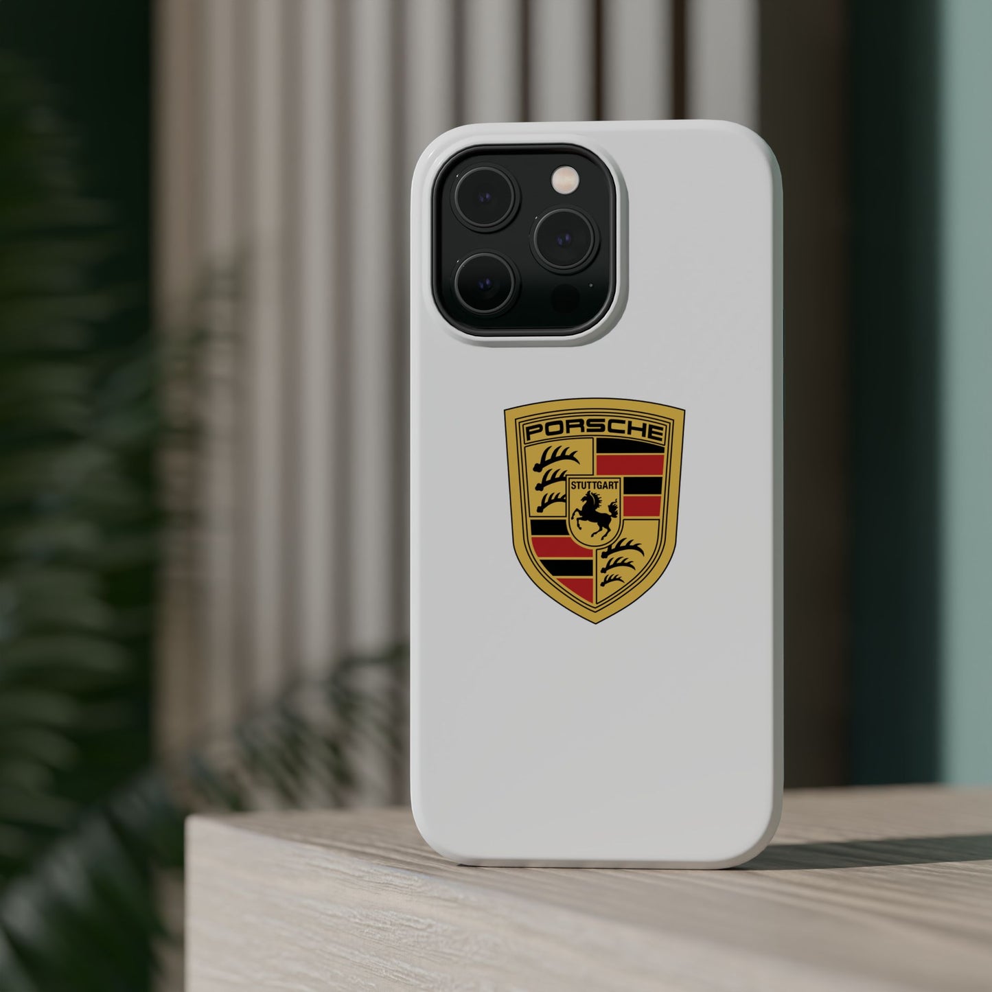 iPhone MagSafe Tough Case - Porsche Crest - White Gloss/Matte - iPhone 14-16 Pro Max