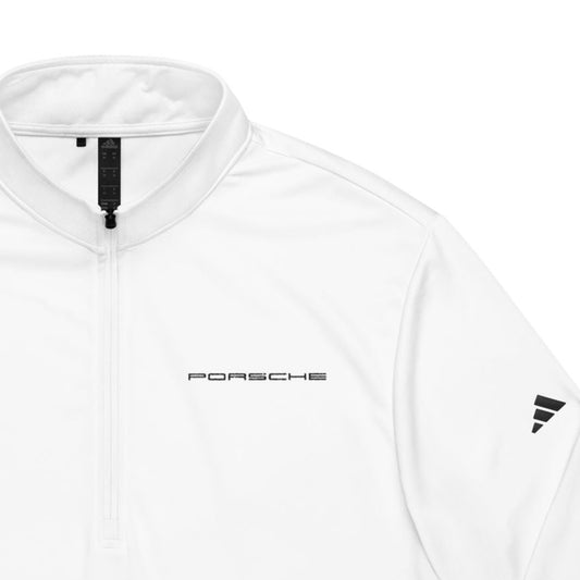 Adidas® Quarter-Zip Pullover - Porsche Script Logo in Black Embroidery