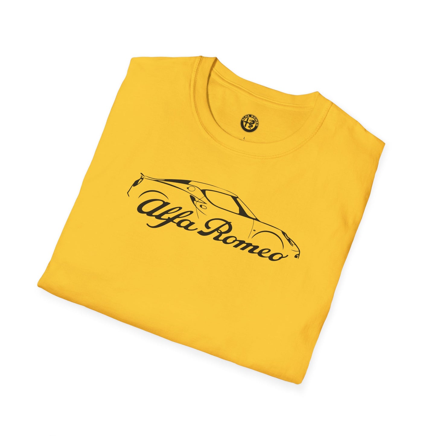 Alfa Romeo 4C Silhouette T-Shirt - Unisex Softstyle by Gildan - 100% Cotton Comfort - Casual & Stylish - Perfect for 4C Owners